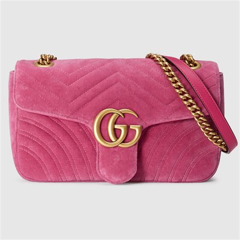 gucci pink n velvet crystal bag|Gucci velvet bag large.